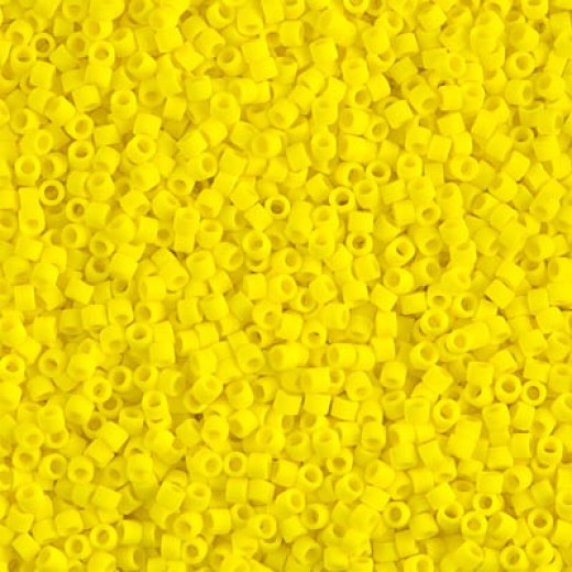 DBS0751  Opaque Yellow Matted Miyuki 15/0 Miyuki Delica Beads, colour 0751, 5.2g approx.