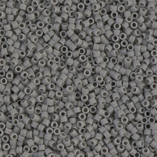 DBS0761  Opaque Grey Matted Miyuki 15/0 Miyuki Delica Beads, colour 0761, 5.2g approx.