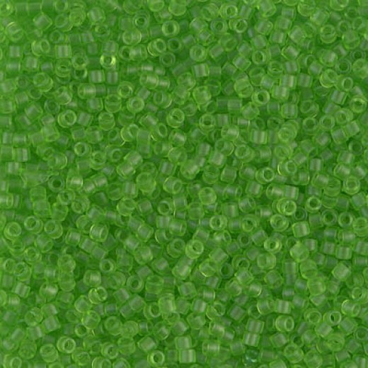 DBS1266  Matte Transparent Lime, Colour 1266 15/0 Miyuki Delica Beads, 5.2g approx.