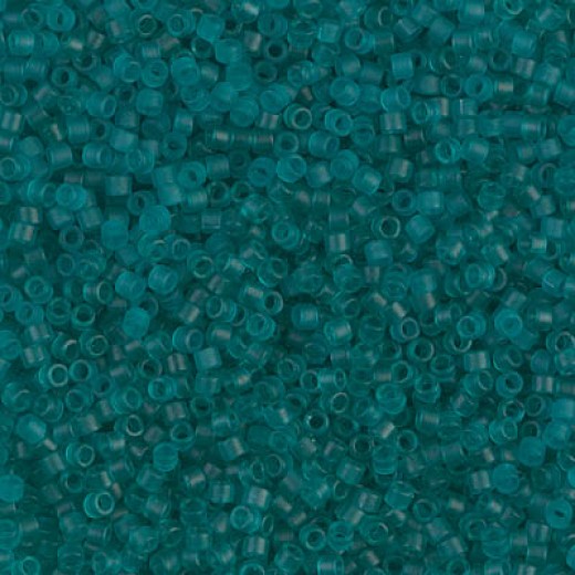 DBS1268  Matte Transparent Caribbean Teal, Colour 1268 15/0 Miyuki Delica Beads, 5.2g approx.