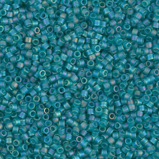 DBS1283  Matte Transparent Caribbean AB, Colour 1283 15/0 Miyuki Delica Beads, 5.2g approx.