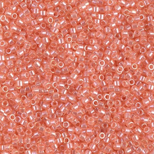 DBS1480  Transparent Peach Luster, Colour 1480 15/0 Miyuki Delica Beads, 5.2g approx.