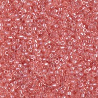 DBS1481  Transparent Salmon Luster, Colour 1481 15/0 Miyuki Delica Beads, 5.2g approx.