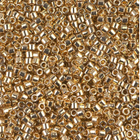 DBLC0034 Light Gold 24Kt plated Miyuki size 8/0 Hex Cut Miyuki Delica Beads, Colour Code 0034, approx 5.2g