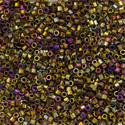 DBLC0029 Purple Metallic Gold Hex Cut Size 8/0 Miyuki Delica Beads, Approx 5.2gr, Colour Code -0029