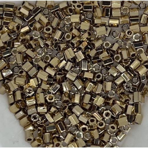 DBMC0193  24kt Light Gold Plated  10/0 Cut Miyuki Delica Beads Colour Code 0193,  5.2gm approx. 