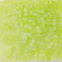 Matted Transparent Chartreuse AB Miyuki Half TILA Beads, Colour 0143FR, 5.2g appx.