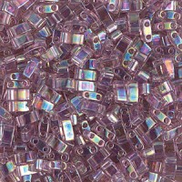 Transparent Smoky Amethyst AB Miyuki Half Tila Beads, colour 0256,  5.2gm approx.