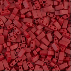 Metallic Brick Red Miyuki Half Tila Beads, colour 2040,  5.2gm approx.