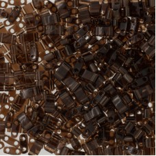 Transparent Brown Miyuki Half TILA Beads, Colour 0135, 5.2g appx.