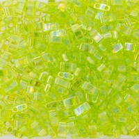 Transparent Chartreuse AB Miyuki Half TILA Beads, Colour 0258, 5.2g appx.