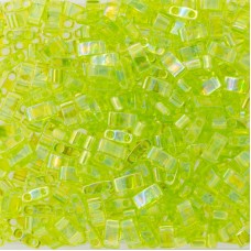 Transparent Chartreuse AB Miyuki Half TILA Beads, Colour 0258, 5.2g appx.