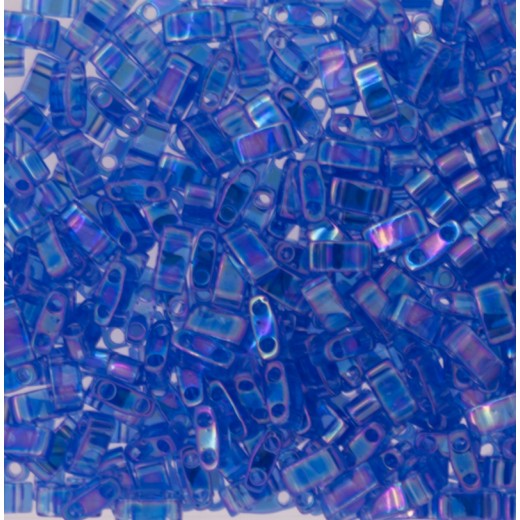 Transparent Lt.Sapphire AB Miyuki Half TILA Beads, Colour 0261, 5.2g appx.