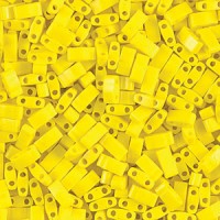 Yellow Miyuki Half Tila Beads, colour 0404,  5.2gm approx.