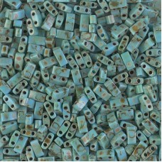 Picasso Opaque Seafoam Green Miyuki Half TILA Beads, Colour 4514, 5.2g appx.