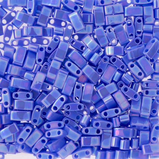 Opaque Periwinkle AB Miyuki Half TILA Beads, Colour 0483, 5.2g appx.