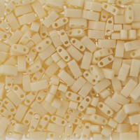 Opaque Ivory Miyuki Half TILA Beads, Colour 0491, 5.2g appx.