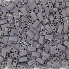 Opaque Cement Grey Matted AB Miyuki Half TILA Beads, Colour 0498FR, 5.2g appx.