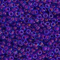 Aqua Fuchsia Lined Luster Miyuki 15/0 Seed Beads, 100g, Colour 0352