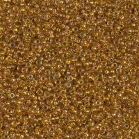 Topaz AB Lined Miyuki 15/0 Seed Beads, 8.2g approx., colour 2196