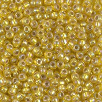 Silver Lined Yellow AB Miyuki Size 8/0 seed beads, Colour  1006, 22gm