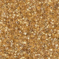 24kt Gold Lined Crystal, Colour Code 0033, Size 11/0  Cut  Miyuki Delica Beads, 3.3g approx.