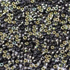 Black Vitrail, Miyuki 11/0 Union Seed Beads, Colour 55038, Approx. 22g