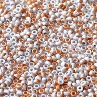 Chalk White Sunset Matted, Miyuki 11/0 Union Seed Beads, Colour 55066, Approx. 22g