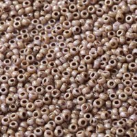 White Opaque Lila Gold Luster, Miyuki 11/0 Union Seed Beads, Colour 402/15695, Approx. 22g