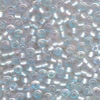 Pearlised Fancy Soft white Lined AB Miyuki 6/0 Seed Beads, 250g, Colour 3637