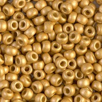 Gold Matte Duracoat Galvanised, Size 8/0 seed beads, colour 4202F, 22g approx.