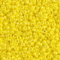 Opaque Yellow AB Miyuki 15/0 Seed Beads, 8.2g, Colour 0472