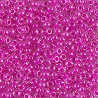 Miyuki Seed beads - 8/0 - Fuchsia Lined Crystal, colour 0209, - 22grms