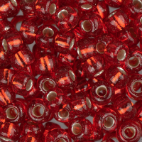 Flame Red Silver Lined 0010, Miyuki Size 15/0 Seed Beads, 100 Grams