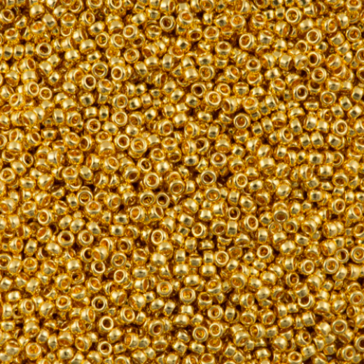 24Kt. Gold Plated, Miyuki Size 8/0 Seed Beads, Colour 0191, 9.8gm