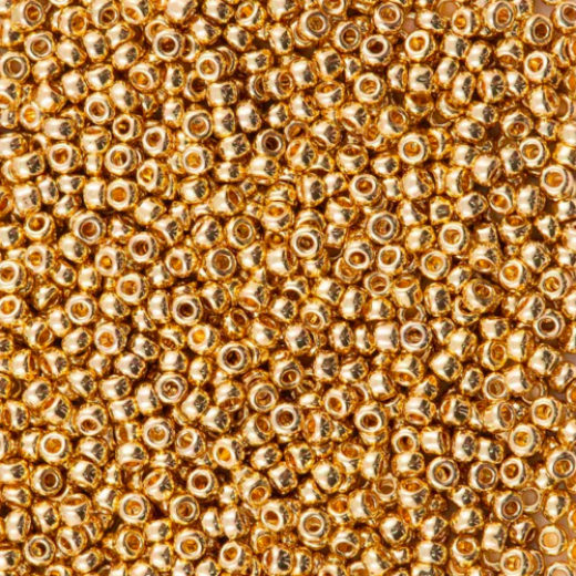 24kt Gold Light Plated, Miyuki 15/0 Seed Beads, Colour 0193, 25g Approx