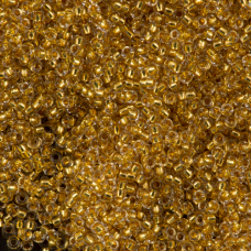 24Kt Gold Lined Crystal, Miyuki 11/0 Seed Beads, Colour 0195, 5.2g Approx