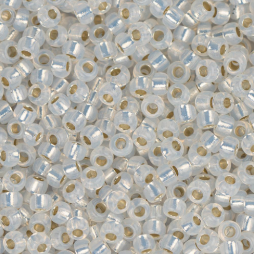 White Opal Silver Lined Miyuki 8/0 Seed Beads, 250g, Colour 0551