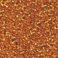 Amber Gold Silver Lined Duracoat, Colour 4261, Miyuki 15/0 Seed Beads, 8.2g approx.