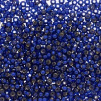 Dyed Navy Blue Silver Lined Duracoat Miyuki Seed Beads, Colour 4281, 8.2g approx.