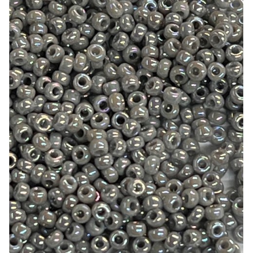 Miyuki Size 11 Seed Beads, Grey AB, Colour 0489, 22g Approx.