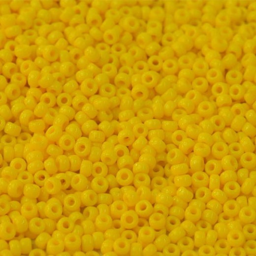 Miyuki Size 11 Seed Beads, Dark Yellow Opaque, Colour 0404D, 22g Approx. 