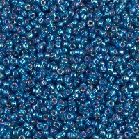 Silver Lined Capri Blue AB Miyuki 15/0 Seed Beads, 8.2g, Colour 1025