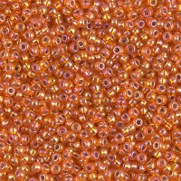 Silver Lined Orange AB Miyuki 15/0 Seed Beads, 8.2g, Colour 1008