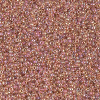 Dark Peach Lined Crystal AB Miyuki 15/0 Seed Beads, 8.2g approx. , Colour 0275