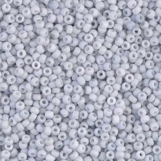 Matte Opaque Pale Blue-Grey Miyuki 15/0 Seed Beads, 8.2g, Colour 2026