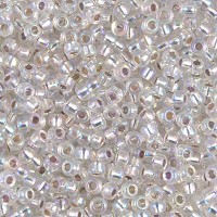 Silver Lined Crystal AB Miyuki 15/0 Seed Beads, 8.2g, Colour 1001