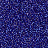 Silver Lined Cobalt Matte Miyuki 15/0 seed beads, colour 0020F, 8.2g approx.