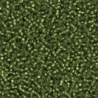 Silver Lined Olive Matte Miyuki 15/0 Seed Beads, Colour 0026F, 8.2g Approx.