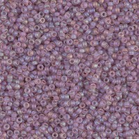 Transp Smoky Amethyst AB Matte Miyuki 15/0 seed beads, colour 0142FR, 8.2g approx.